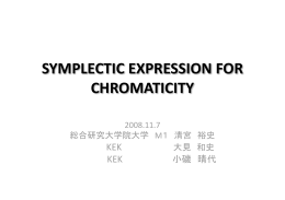 SYMPLECTIC EXPRESSION FOR CHROMATICITY