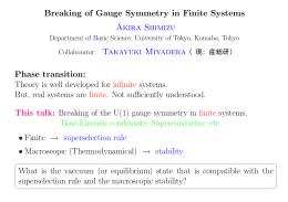 Breaking of Gauge Symmetry in Finite Systems Akira Shimizu Phase