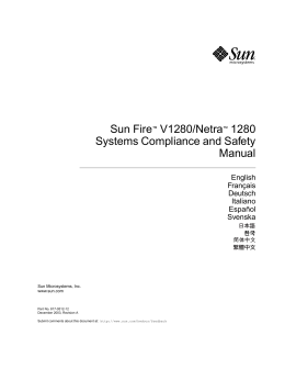 Sun Fire V1280/Netra 1280 Systems Compliance and Safety Manual