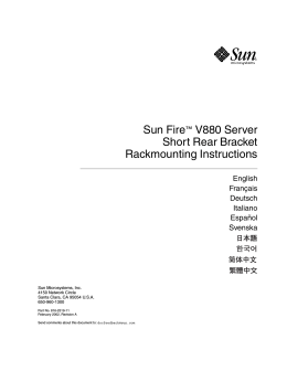 Sun Fire™ V880 Server Short Rear Bracket Rackmounting Instructions