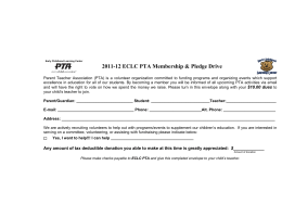 2011-12 ECLC PTA Membership & Pledge Drive