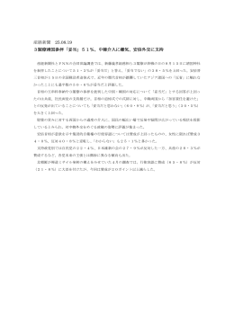 産経新聞 25.08.19 3閣僚靖国参拝「妥当」51％、中韓介入に嫌気、安倍