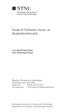 Study of Software reuse at Skattedirektoratet
