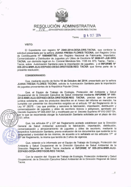 酵 毒 - Direccion Regional de Salud Tacna