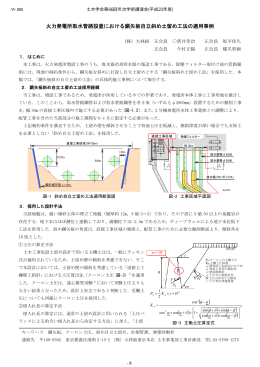 火力発電所取水管路設置における鋼矢板自立斜め土留め