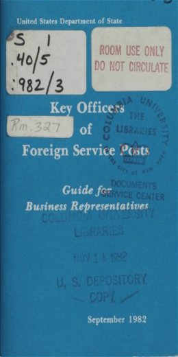 Key Officers Foreign Service7x>^t?