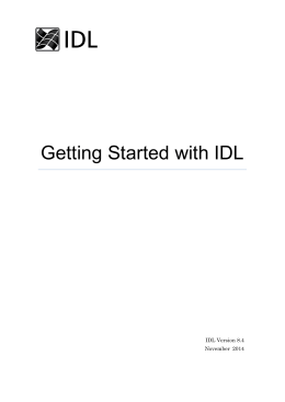 Getting Started with IDL8.4