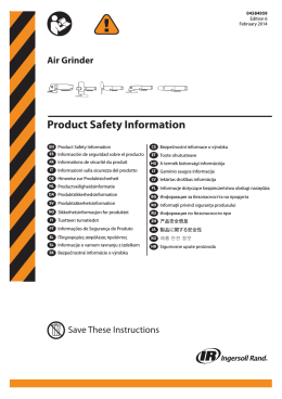 Product Safety Information, Air Grinder