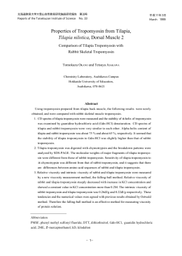 Properties of Tropomyosin from Tilapia, Tilapia nilotica, Dorsal