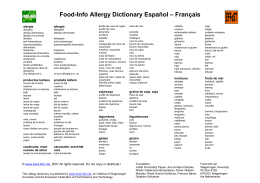 Food-Info Allergy Dictionary Español – Français
