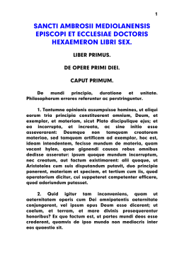 Hexameron Libri Sex - Documenta Catholica Omnia
