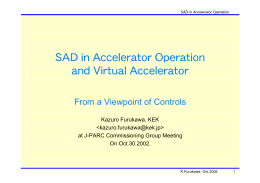 SAD in Accelerator Operation and Virtual Accelerator - Linac