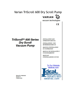 DRY SCROLL PUMPS, Varian, TriScroll 600, Vacuum Pump
