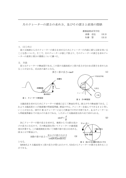 月のクレーターの深さの求め方、及びその深さと直径の関係