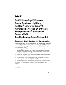 Dell™ PowerEdge™ Systems Oracle Database 11g R1 on Red Hat