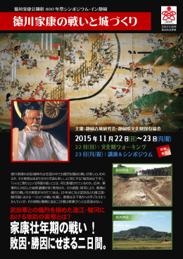 徳川家康の戦いと城づくり - 静岡古城研究会 Webのろし