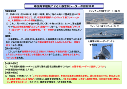 中国海軍艦艇による火器管制レーダーの照射事案