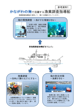 で活躍する漁業調査指導船