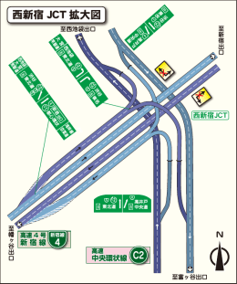 西新宿 JCT 拡大図