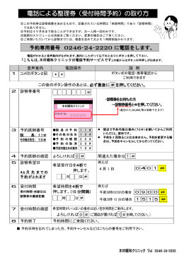 電話による整理券（受付時間予約）の取り方