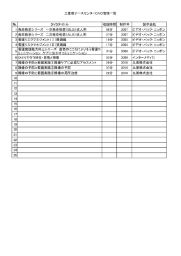 三重県ナースセンターDVD管理一覧 № DVDタイトル 収録時間 制作年
