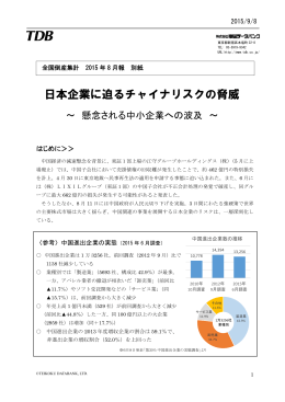 日本企業に迫るチャイナリスクの脅威（PDF 337KB）