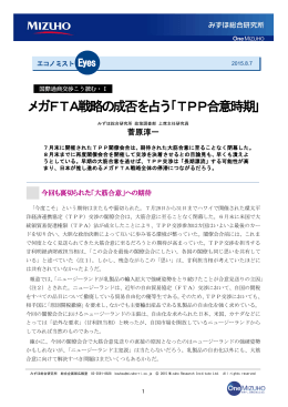 メガFTA戦略の成否を占う「TPP合意時期」(PDF