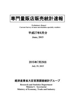 専門量販店販売統計速報(PDF/1470KB)