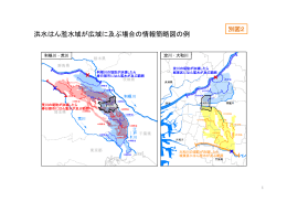 2 洪水はん濫水域が広域に及ぶ場合の情報簡略図の例 (PDF:118.58KB)