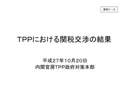 TPPにおける関税交渉の結果【PDF：179KB】