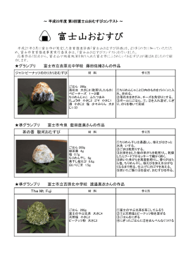 第3回富士山おむすびコンテストレシピ