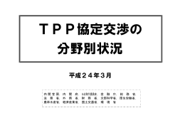 TPP協定交渉の 分野別状況
