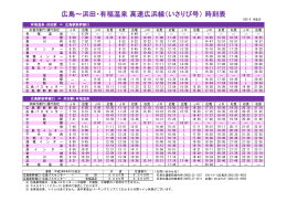 広島～浜田・有福温泉 高速広浜線（いさりび号） 時刻表