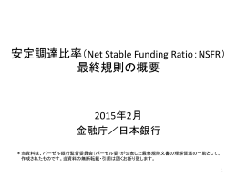 安定調達比率（Net Stable Funding Ratio:NSFR）最終規則