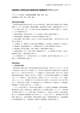 地歌舞伎小屋明治座の耐震改修の調査研究プロジェクト