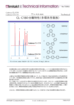 CL-C18の分離特性（多環系芳香族）