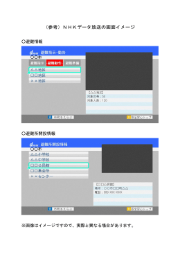 （参考）NHKデータ放送の画面イメージ