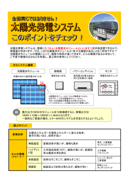 選ぶポイント 太陽電池モジュール モニタ パワーコンディショ 三洋独自技術