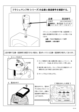 フラシュマン[FM6 シリーズ ]の品番と製造番号を確認する。