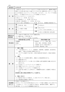 （7） 活 動 名 ハイキング 内 容 全員あるいはグループでコースをたどって