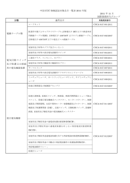 中国 CCC 強制認証対象品目一覧表 2011 年版 2011 年 11 月 国際