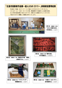 「広島市高齢者作品展～達人たちの 2015～」来場者投票等結果