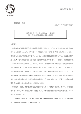 青色光を当てると昆虫が死ぬことを発見