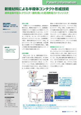 新規材料による半導体コンタクト形成技術 [ PDF：1.3MB ]