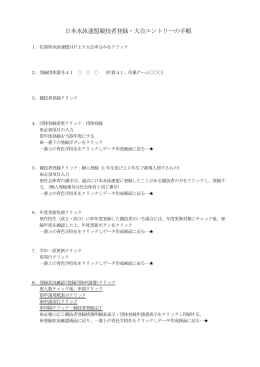 日本水泳連盟競技者登録・大会エントリーの手順