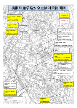横瀬町通学路安全点検対策箇所図
