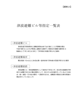 【資料2】津波避難ビル等指定一覧表 (PDF:609KB)