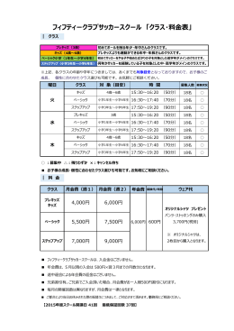 南町田校クラス・料金一覧表はこちら - フィフティークラブサッカースクール
