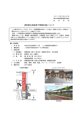 長町駅北部高架下開発計画について - JR東日本旅客鉄道株式会社