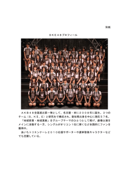 別紙 SKE48プロフィール AKB48全国進出第一弾として